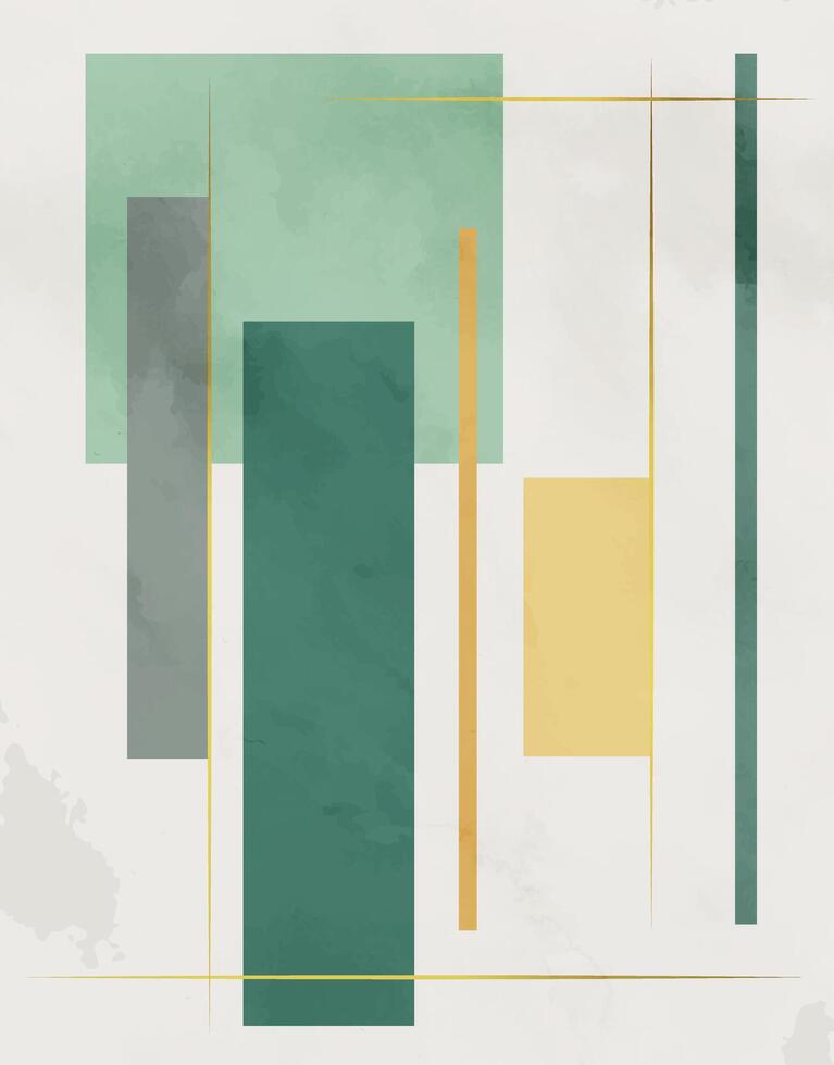 Modern Minimalist Abstract with Green and Gold Accents vector
