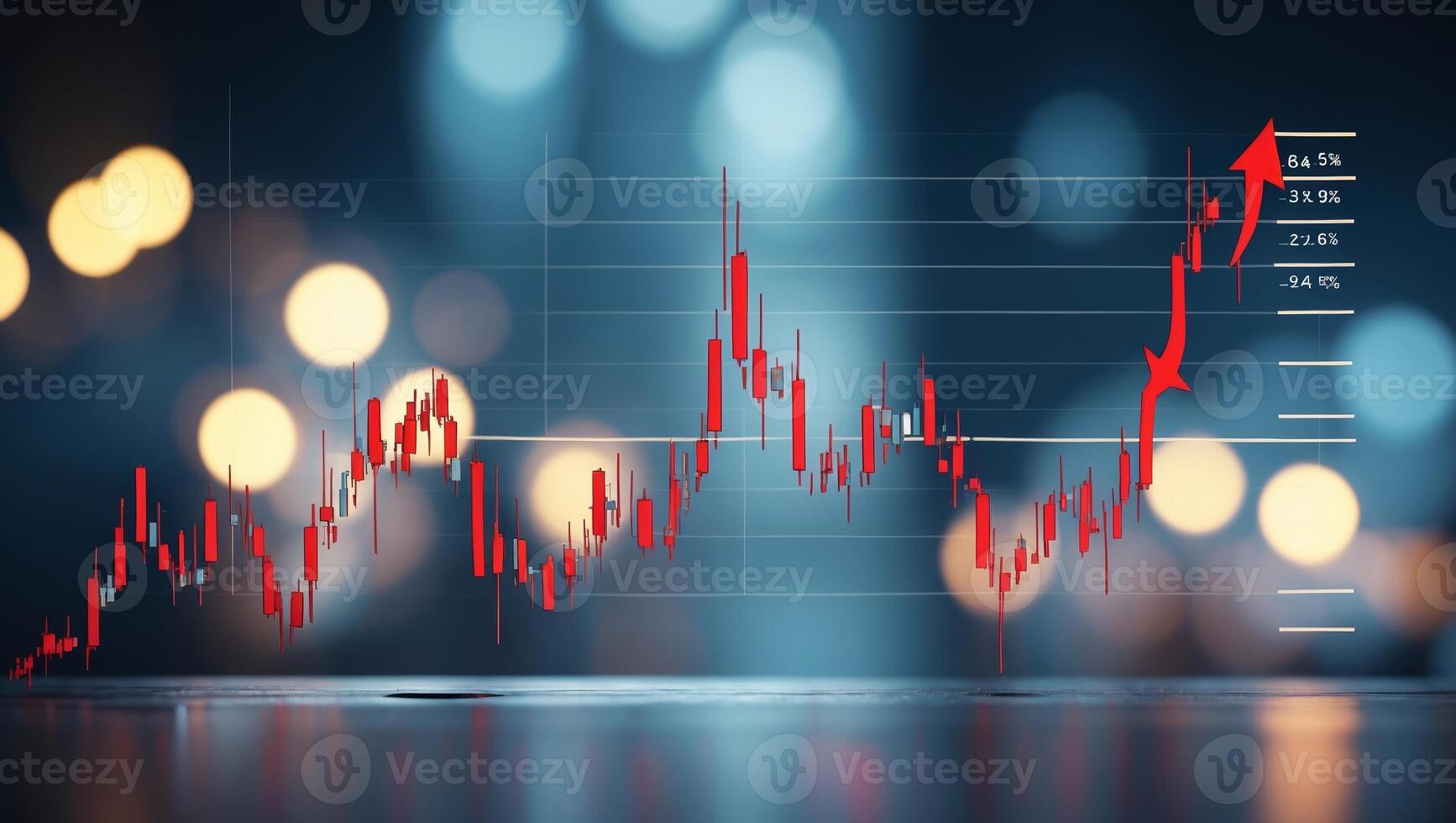 Financial market analysis shows upward trend in trading with significant price fluctuations and a bullish outlook photo