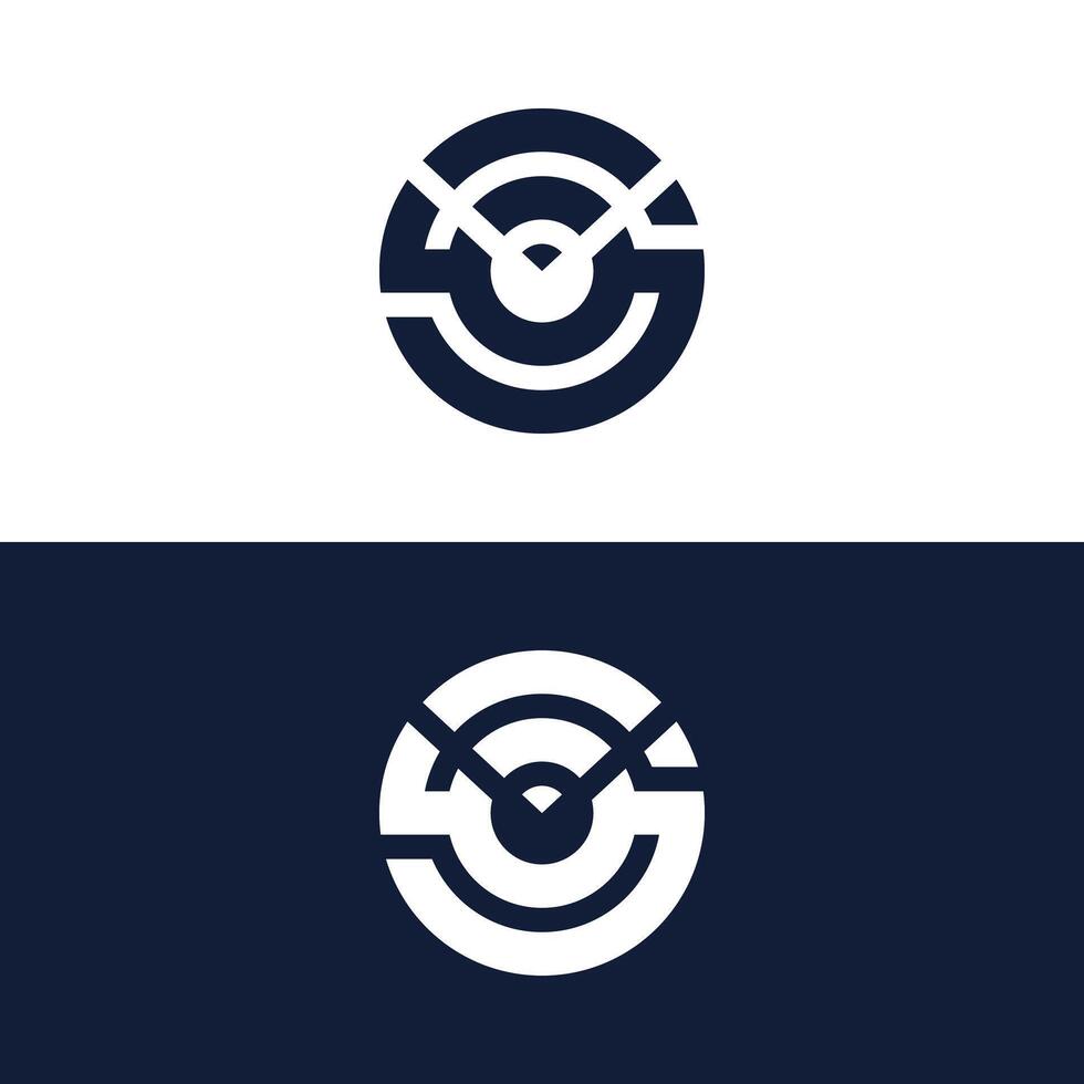 S logo with signal symbol. vector