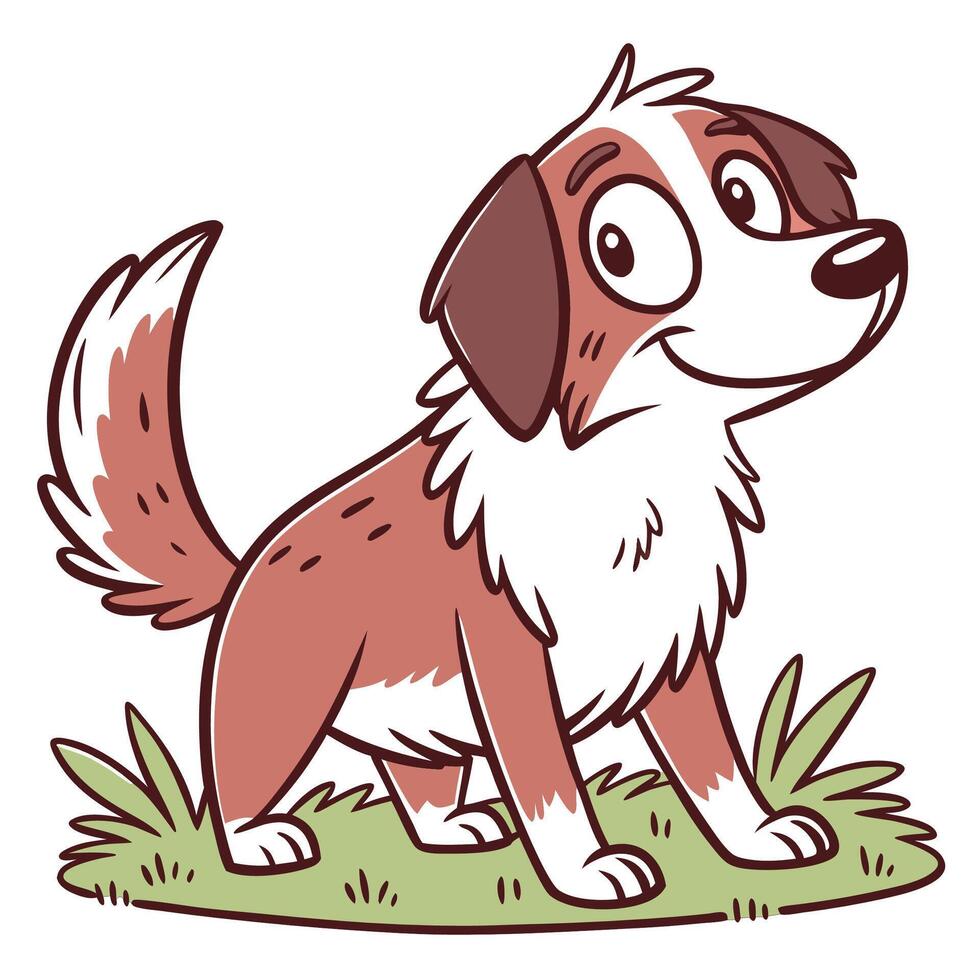 Cute Dog on White Background vector