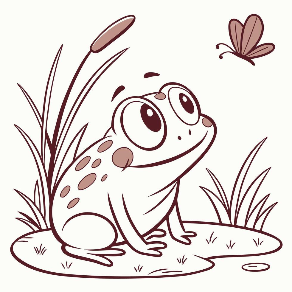 Frog on a lilypad vector