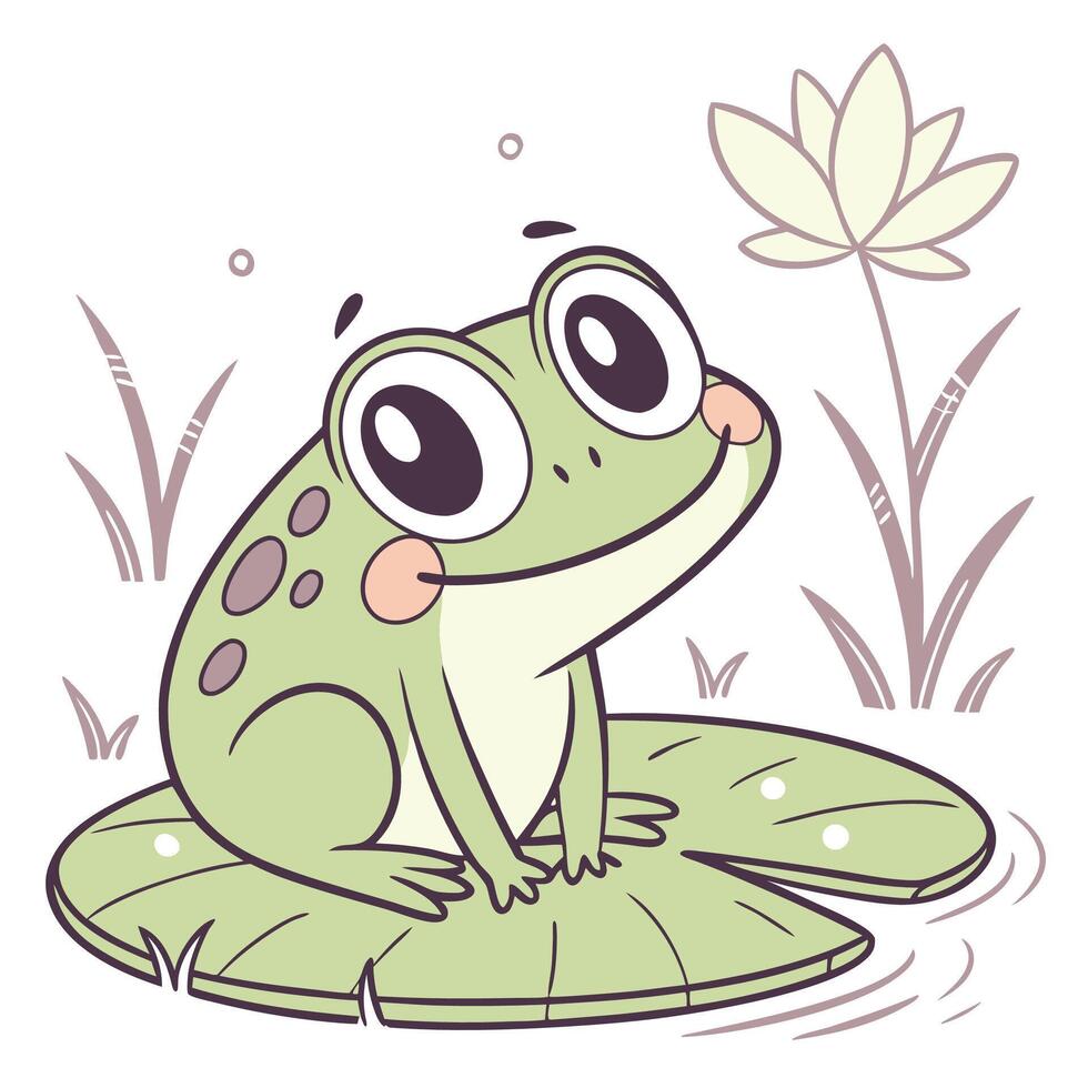 A frog animal cartoon vector