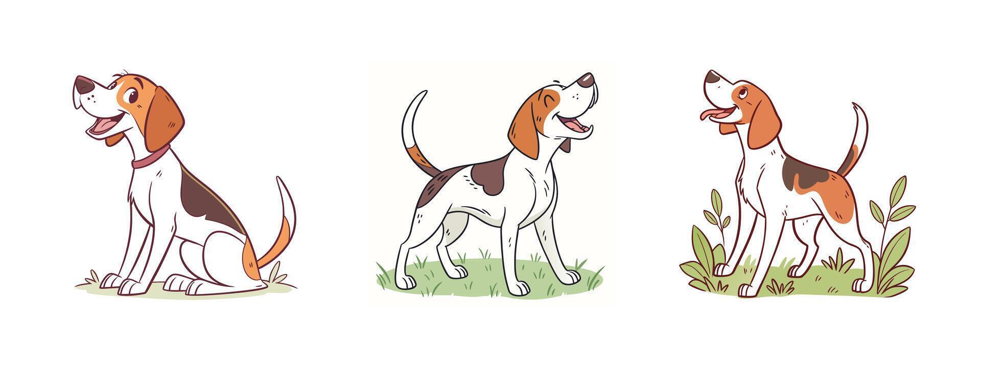 Set of cartoon dog vector