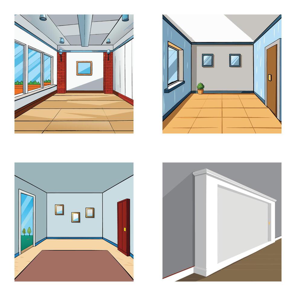Living room interior design vector