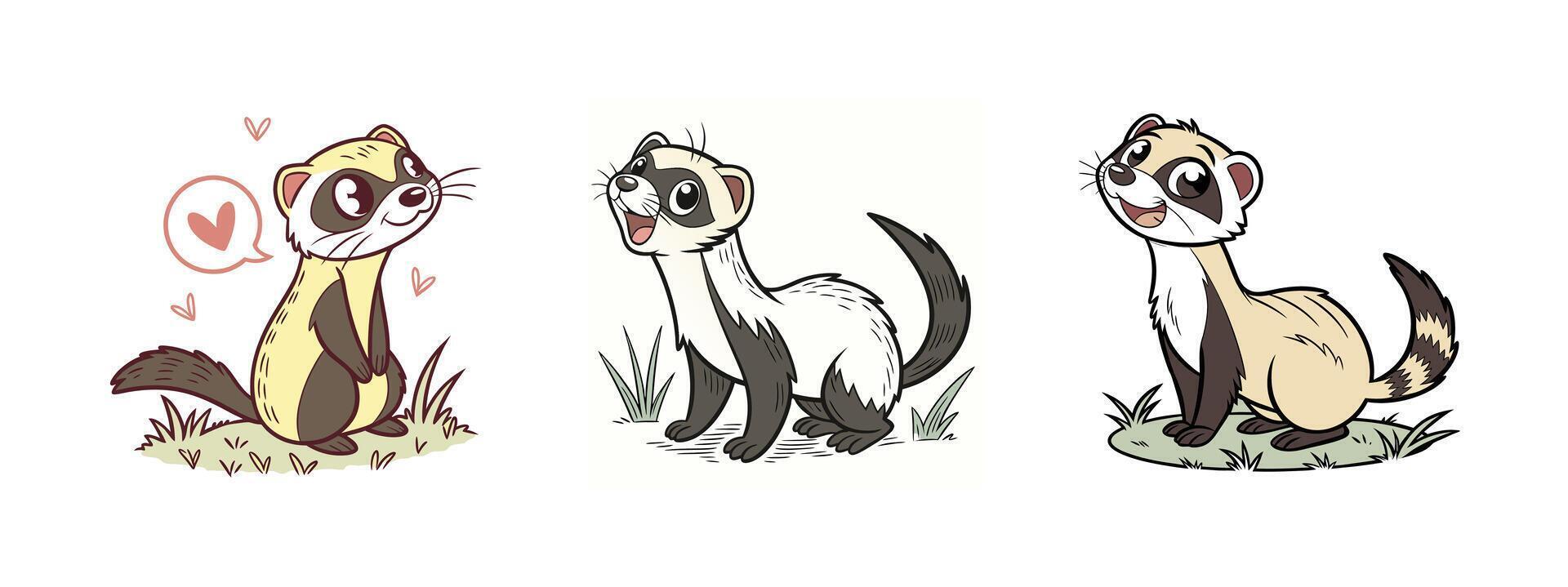 Cartoon squirrel set. vector
