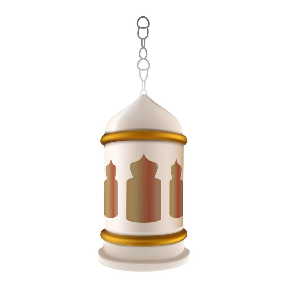 3d lantern islamic design vector