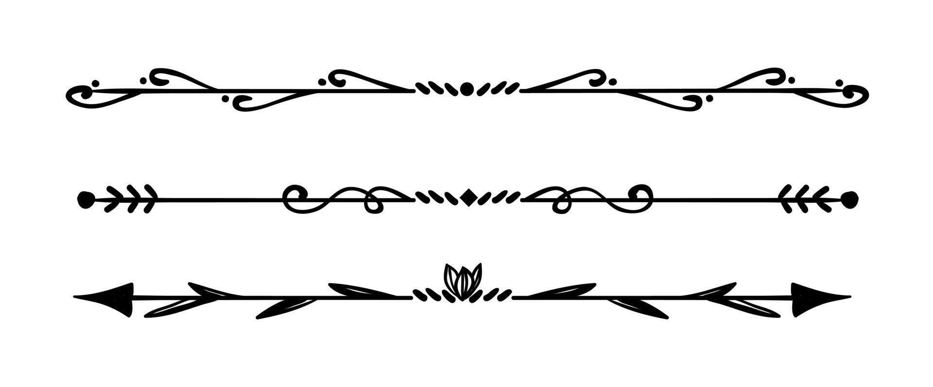 Hand drawn wedding ornament collection on white background vector