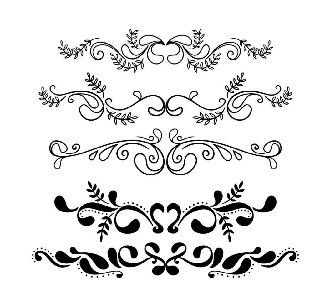 Elegant floral ornaments vector
