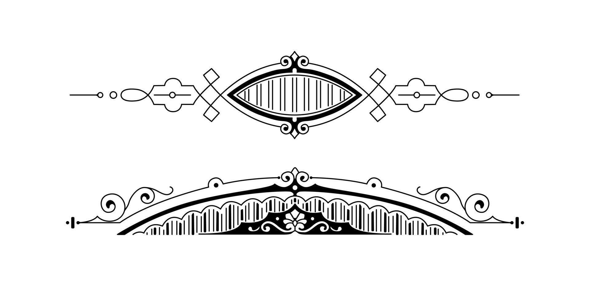 Ornamental card decoration art border divider vector
