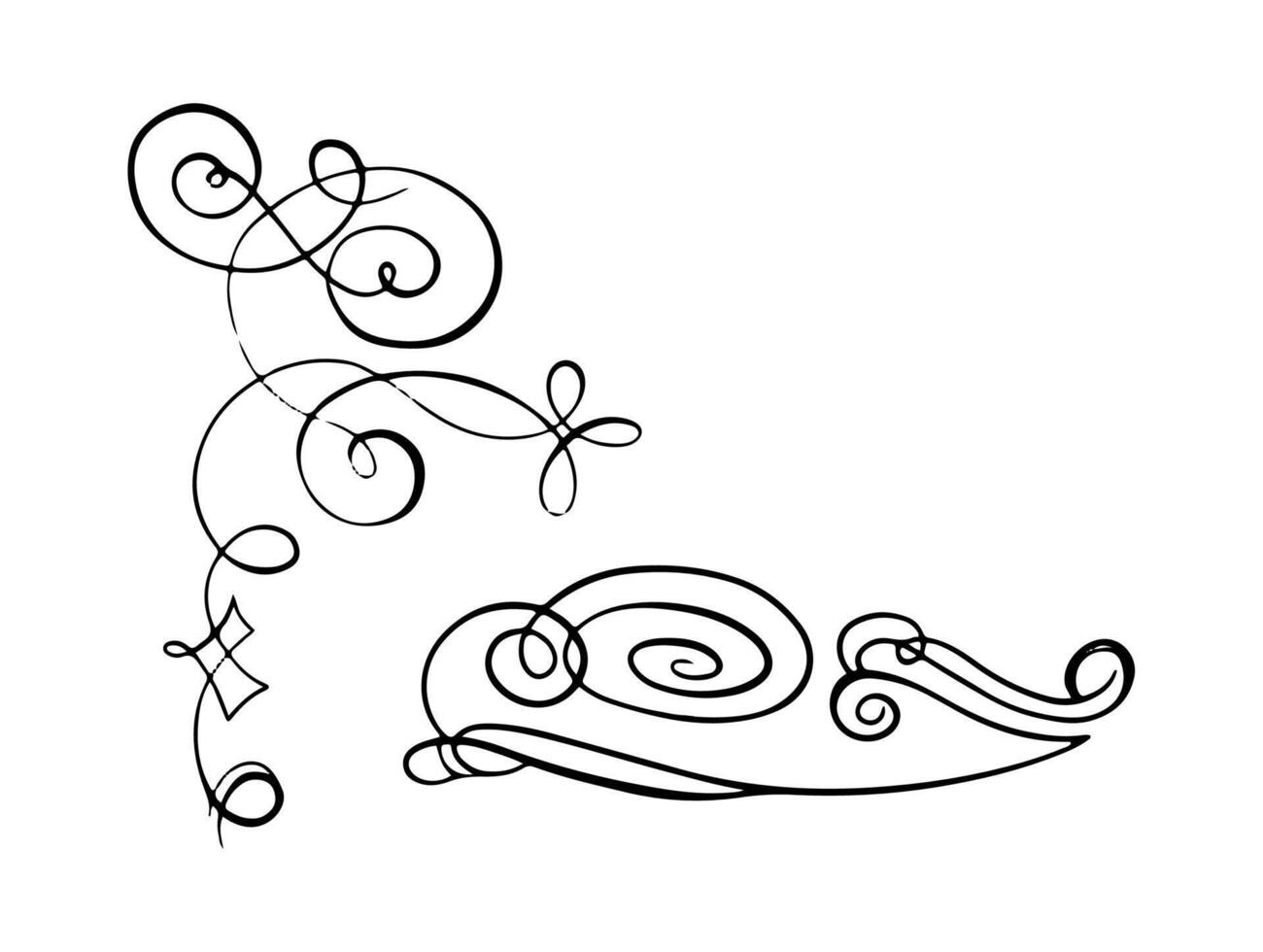 calligraphic ornament art vintage on black and white colour vector