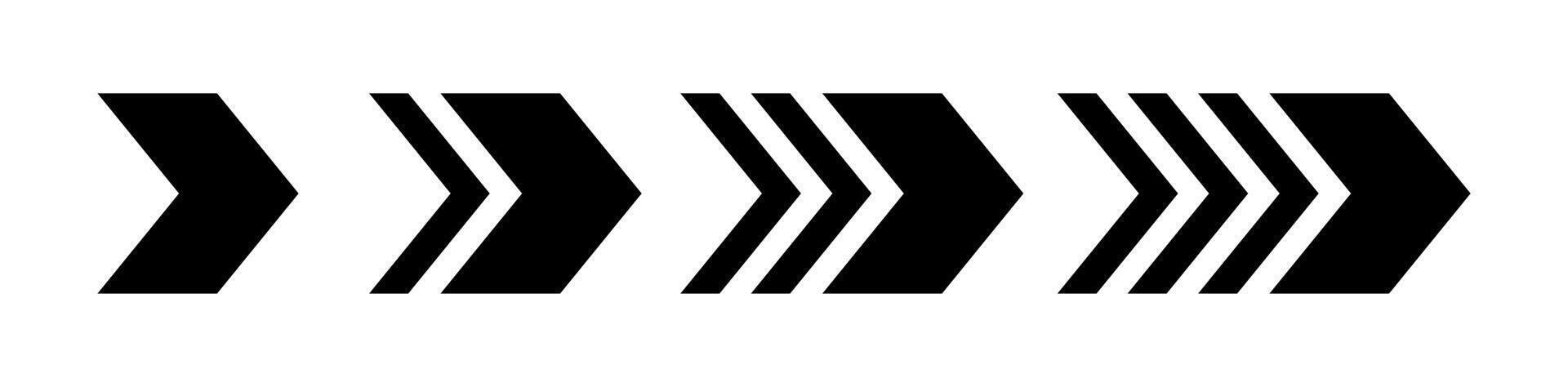Directional arrow sign or icons set on black colour vector
