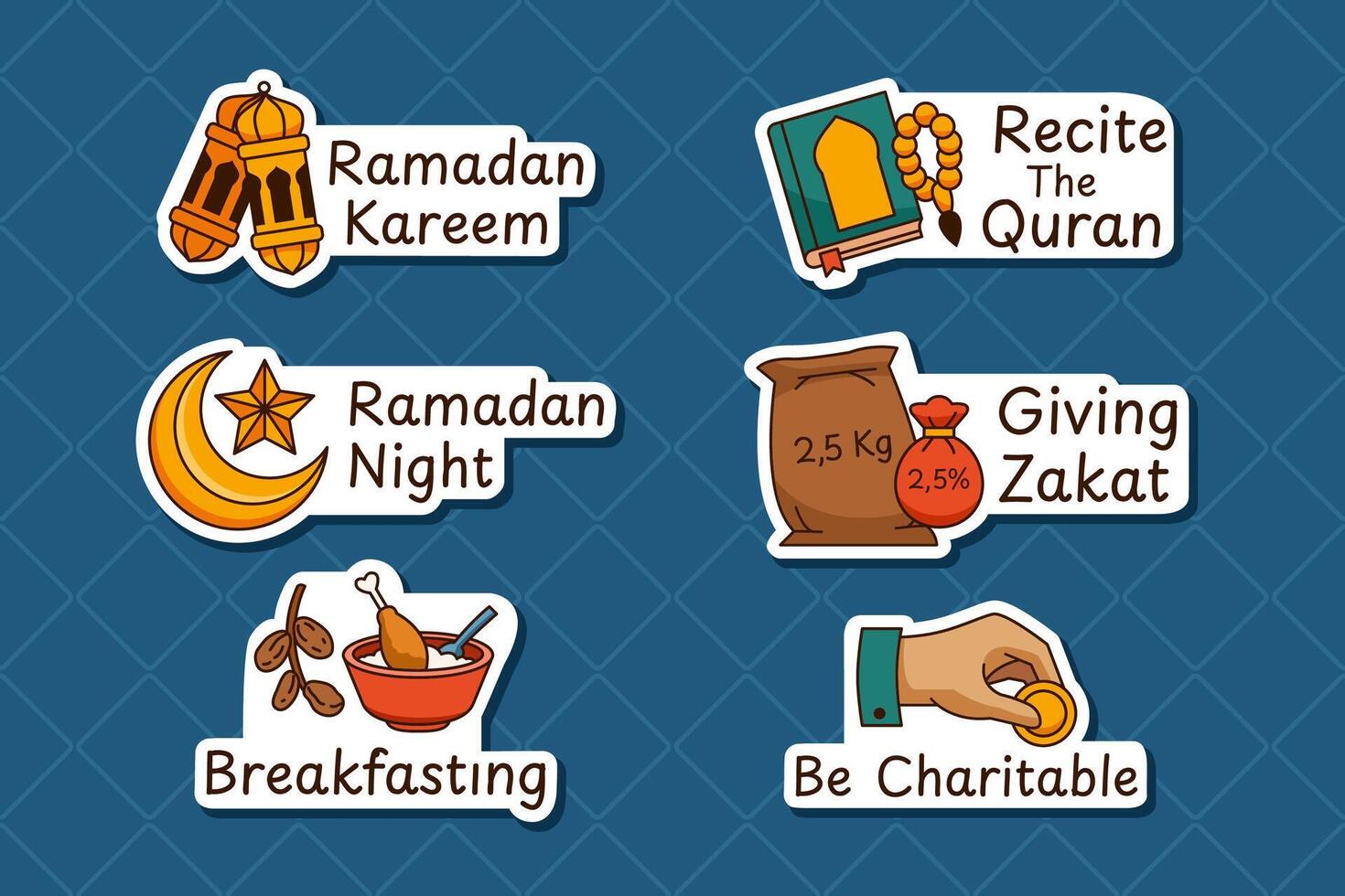 Fun Ramadan Month Greetings Sticker vector
