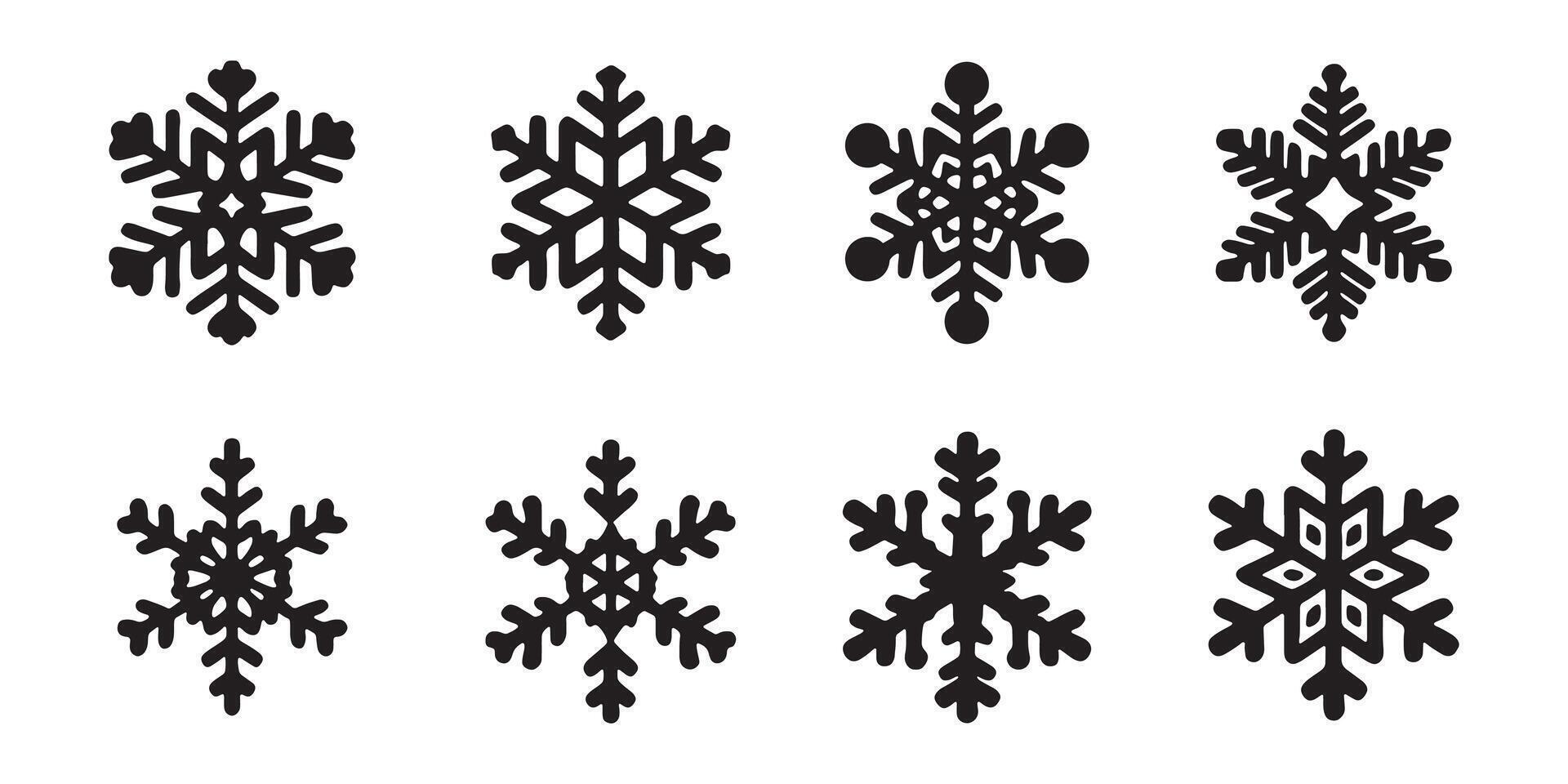 Chilly Charms Snowflake Icon Set vector