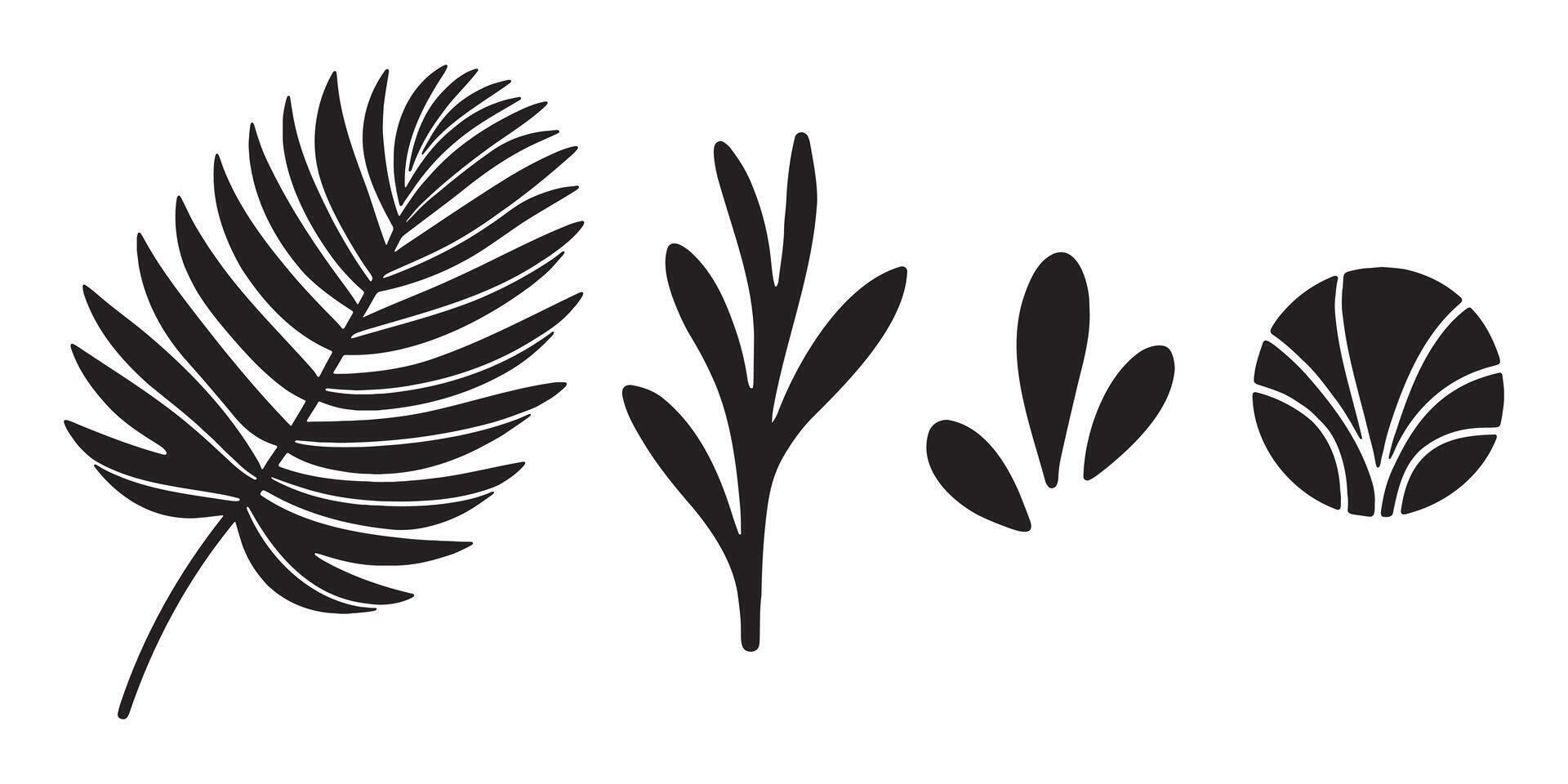 Whispers of the Jungle Simple Tropical Silhouettes vector