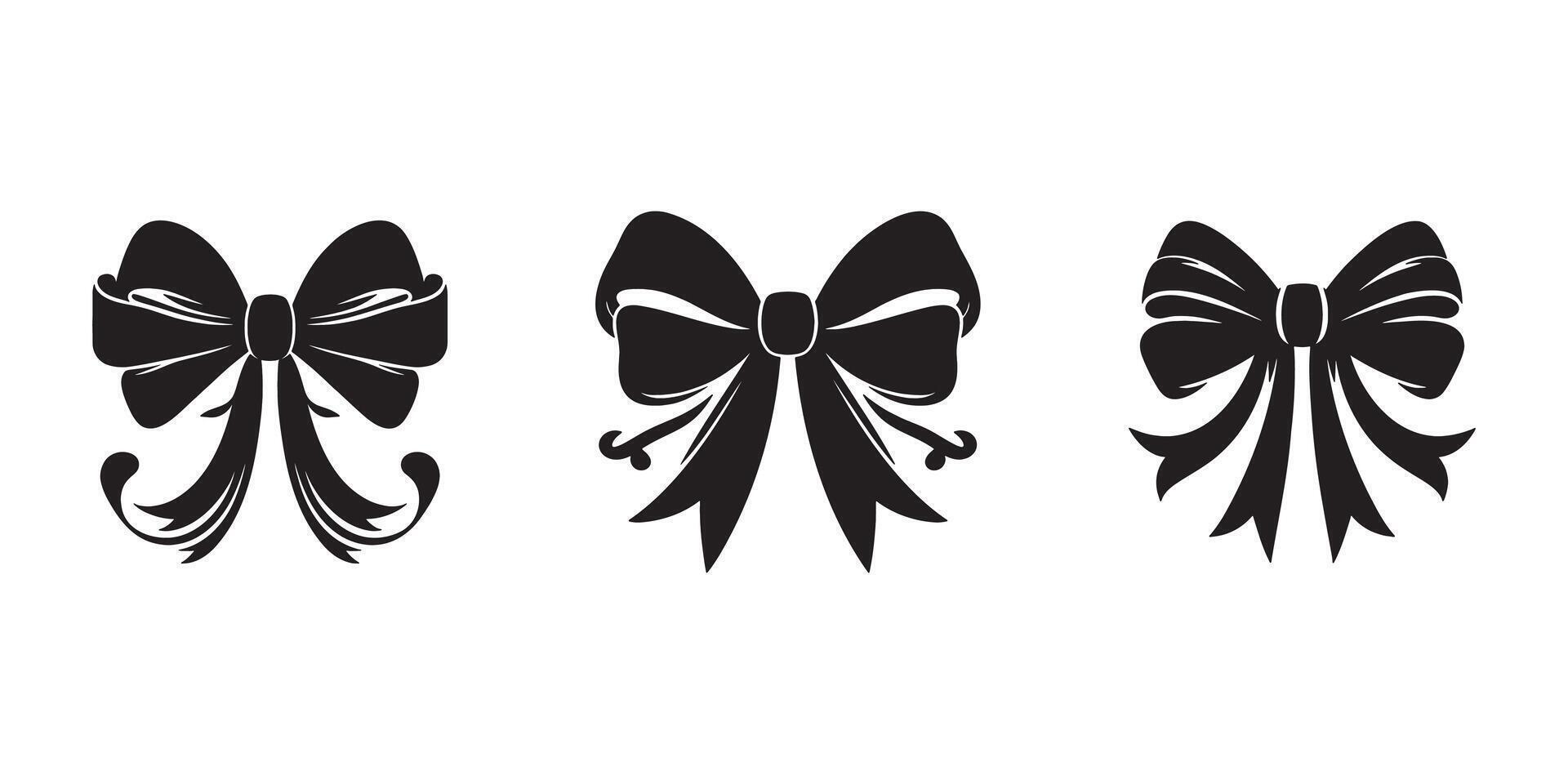 Tied in Elegance Black Bow Silhouettes for Timeless Weddings vector