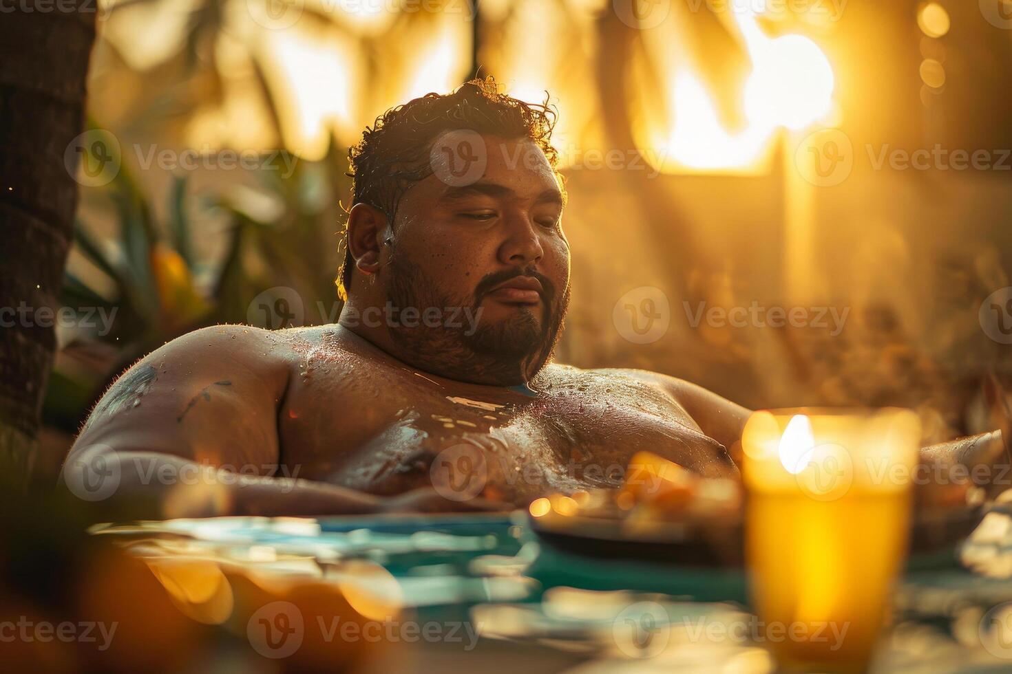 A man with a tattoo on his chest photo