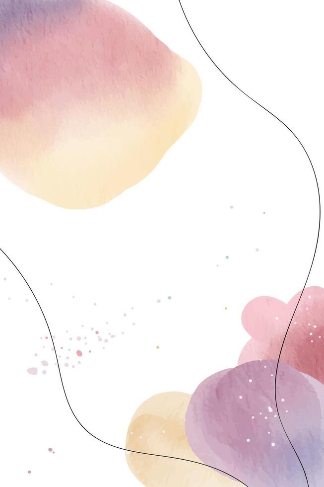 Hand drawn abstract background. Watercolor template with place for text. Modern frame with watercolor stains vector