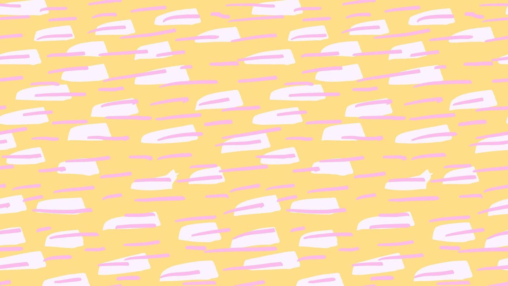 Plain abstract organic shapes seamless pattern. hand drawn sketch unique forms print on a yellow background. Contemporary minimalist ornament. vector