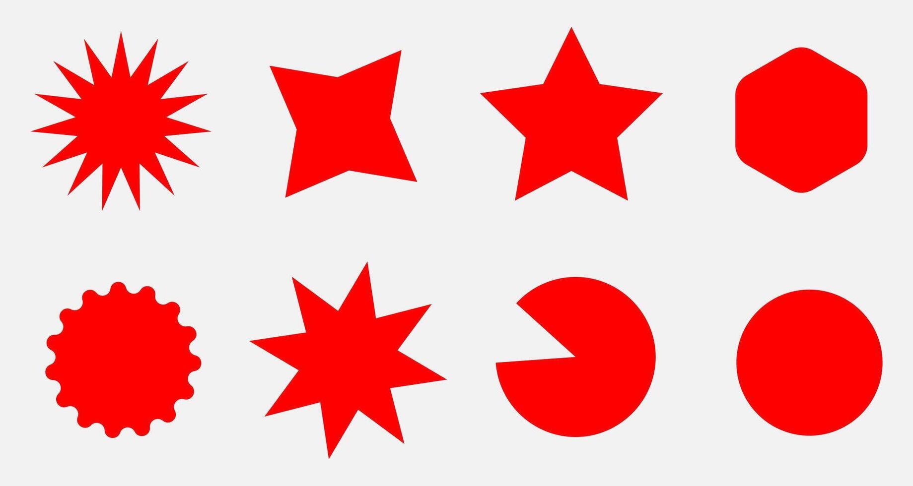 a set of red star shapes on a white background vector