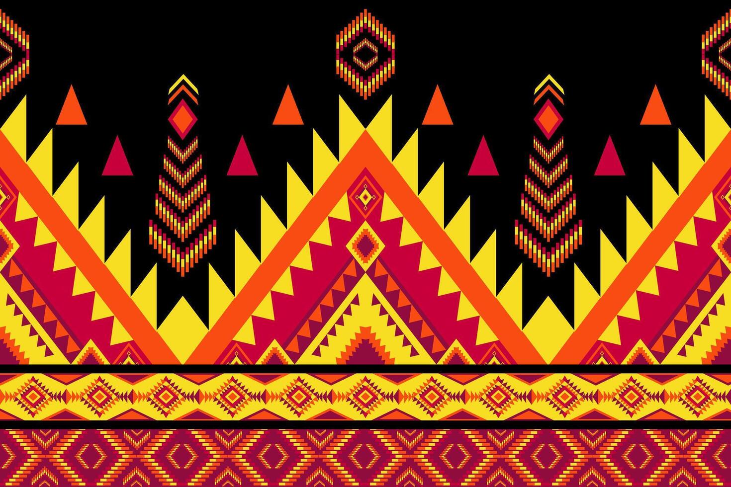 Red and orange Native American frame vector