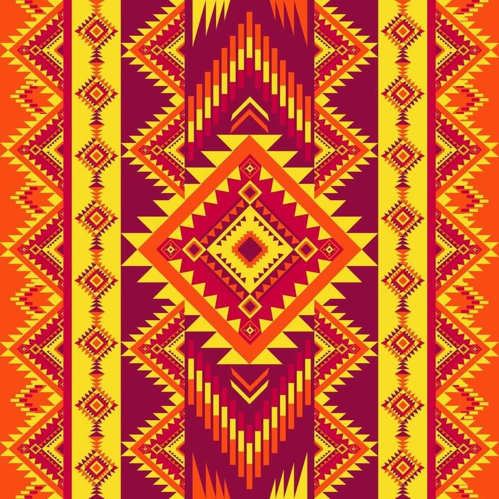 red tone Native American border vector