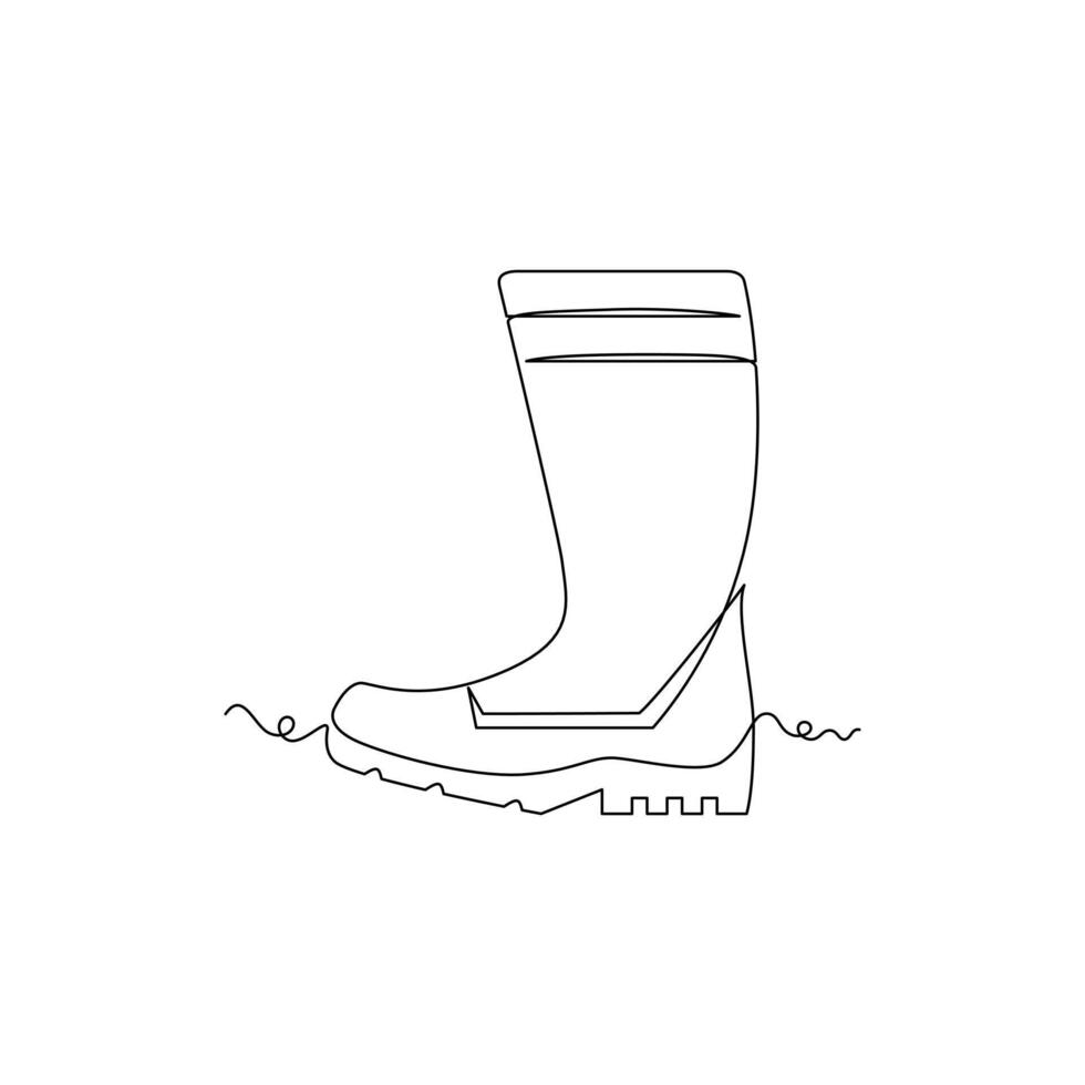 one line art boots illustration. line art, one continuous line, simple, hand drawn and sketch style. for icons, symbols, signs or logos vector