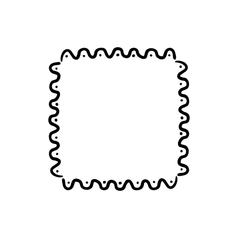 Square frame with dots. Black and white design. illustration. vector