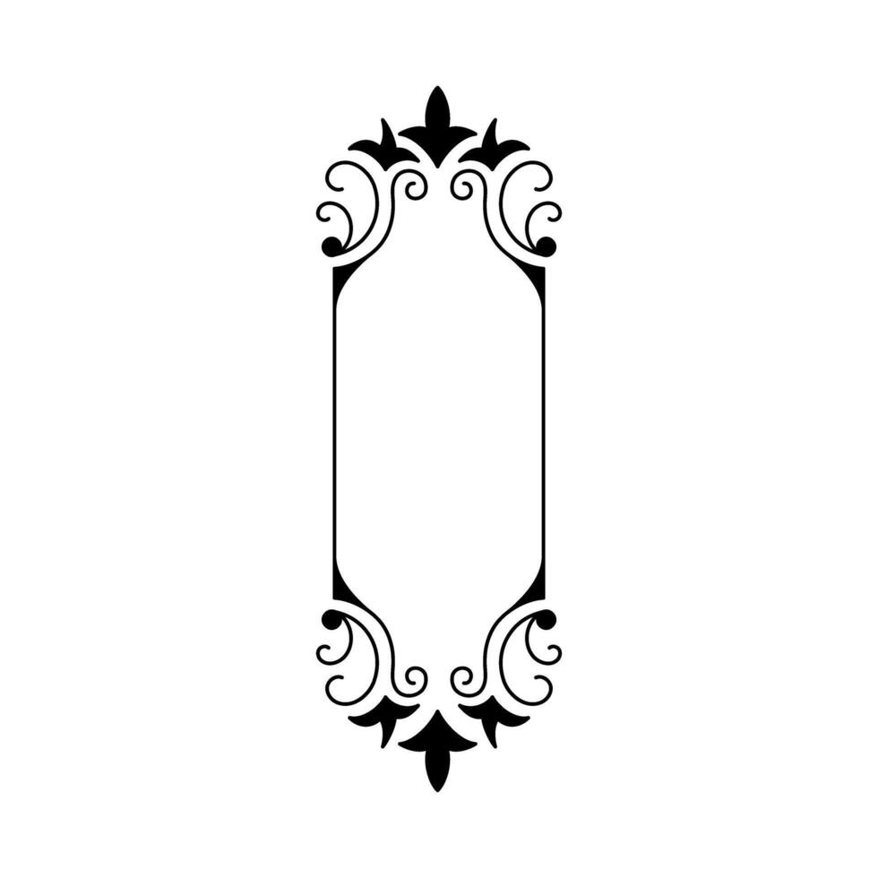 decorative frame victorian line style isolated icon illustration designicon vector