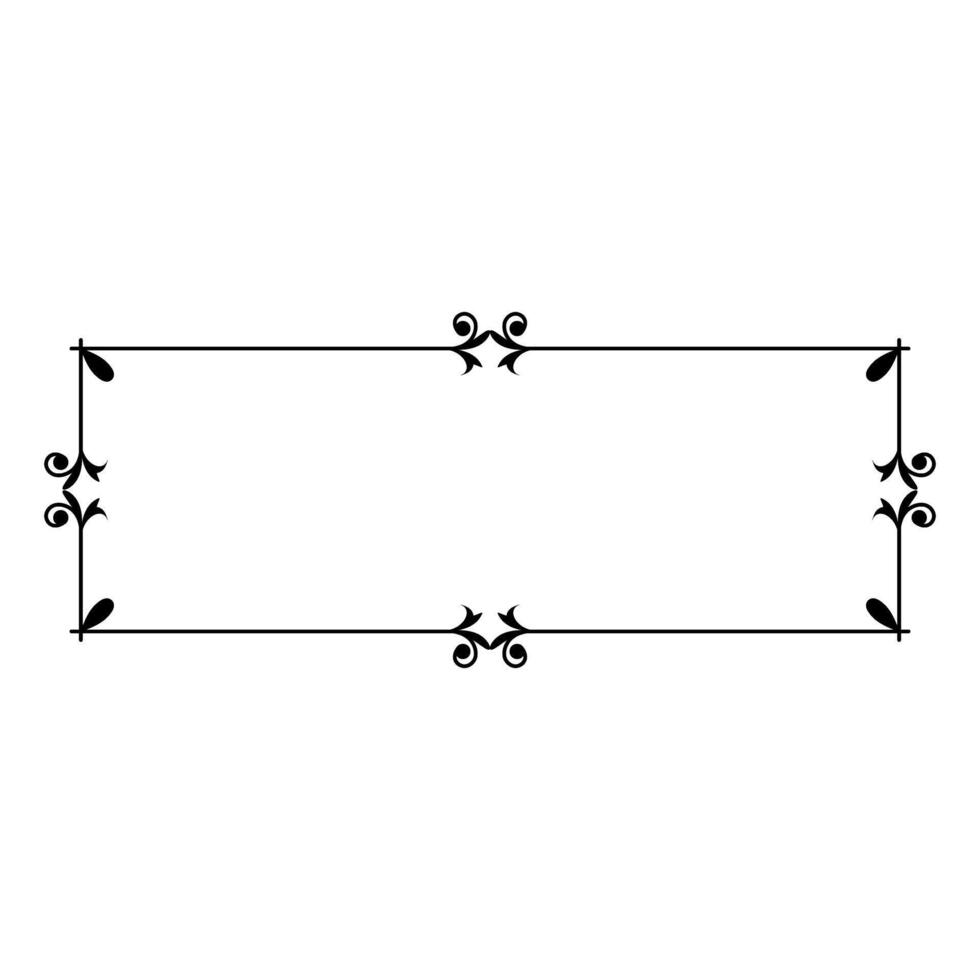 Decorative frame for design template. Elegant element for design in Eastern style, place for text. Floral black border. Lace illustration for invitations and greeting cards vector