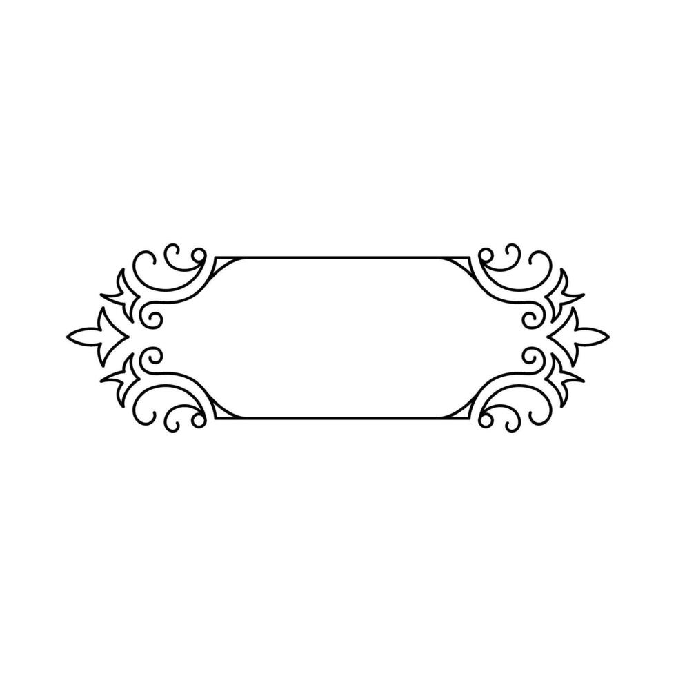 elegant frame victorian line style icon design, illustration vector