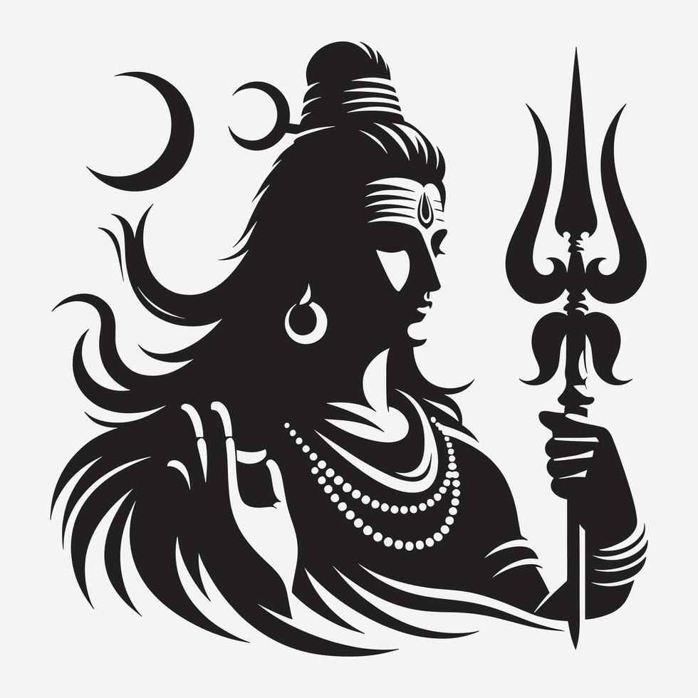 Happy Maha Shivaratri Lord Shiva Silhouette Illustration for Spiritual Artwork vector