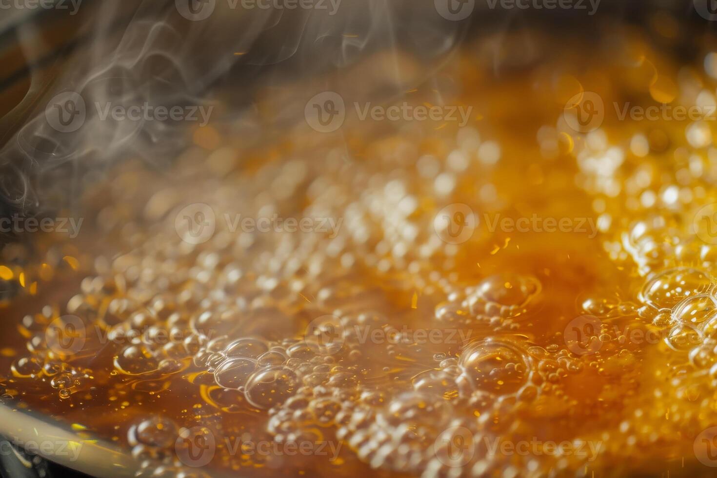 A close up of a pot of boiling liquid photo