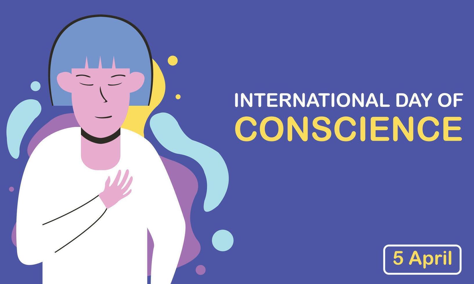 illustration graphic of a woman holds her left chest, perfect for international day, international day of conscience, celebrate, greeting card, etc. vector