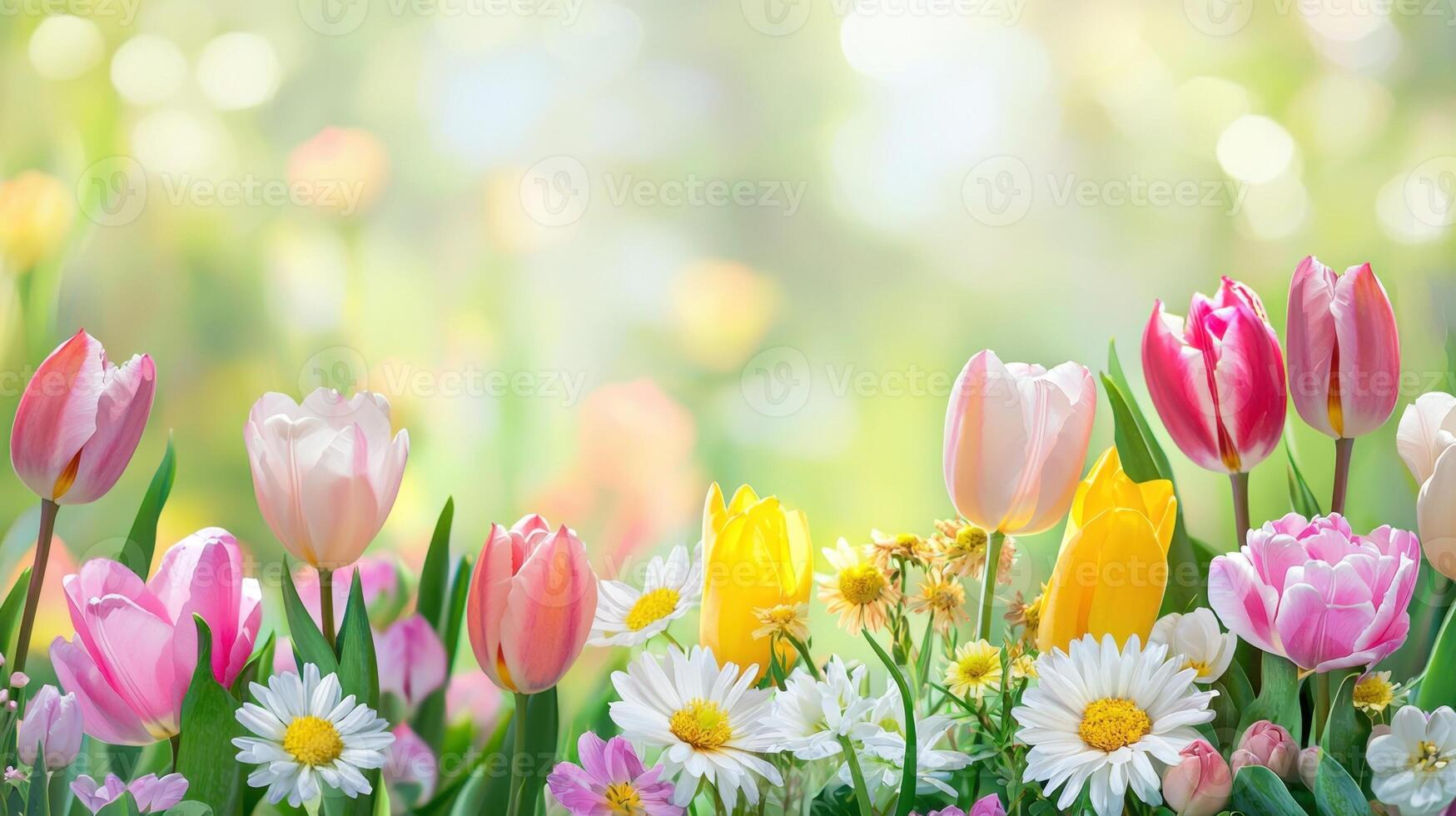 Spring flowers in the garden photo