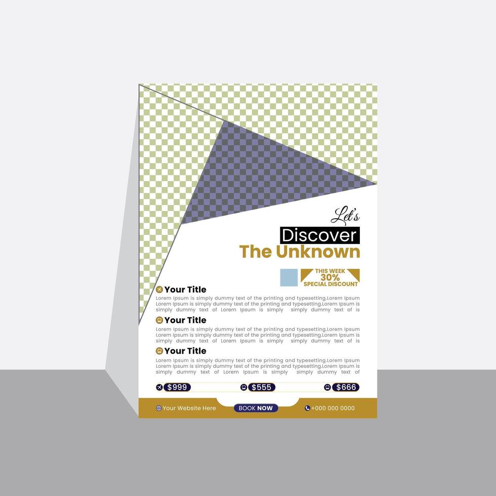 Unique and travel flyer template vector