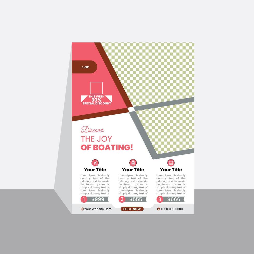 Explore travel flyer design template vector
