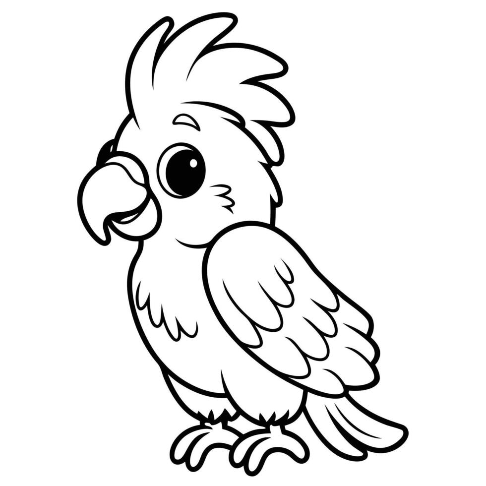 A cartoon bird with a big beak and a white face vector