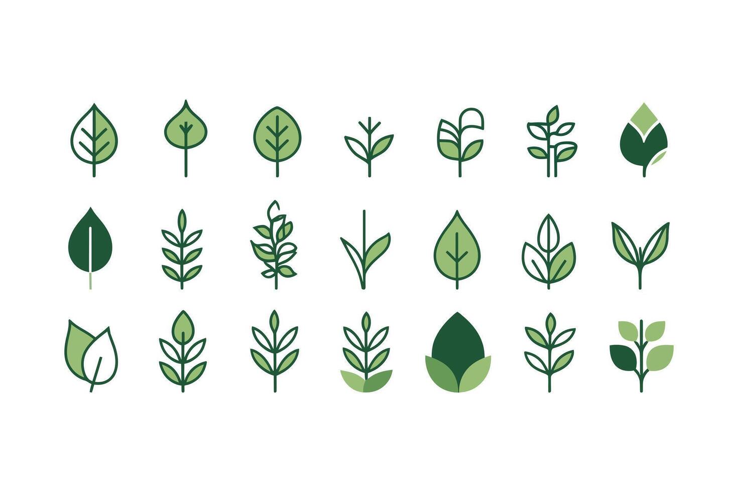 Leaf Icon Pack - Premium Icons in Trendy Line Style for Web and Mobile Design vector