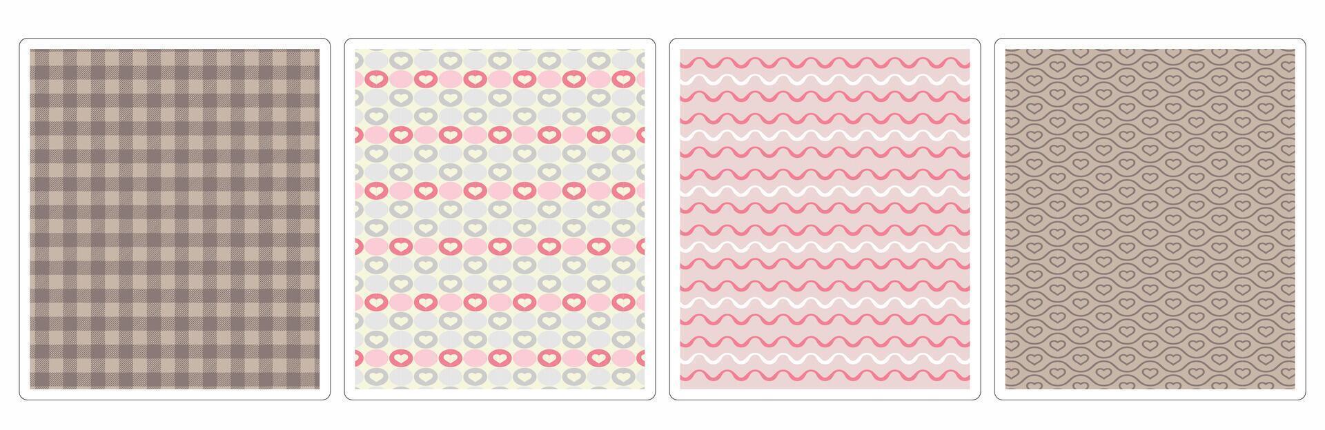 Minimalist Autumn Seamless Patterns,4 Subtle Designs for Fabric, Packaging and More vector