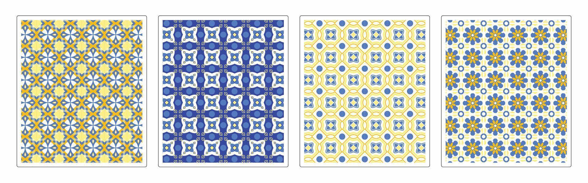 Geometric and Ornamental Seamless Tile Patterns for Interior and Textile Design vector
