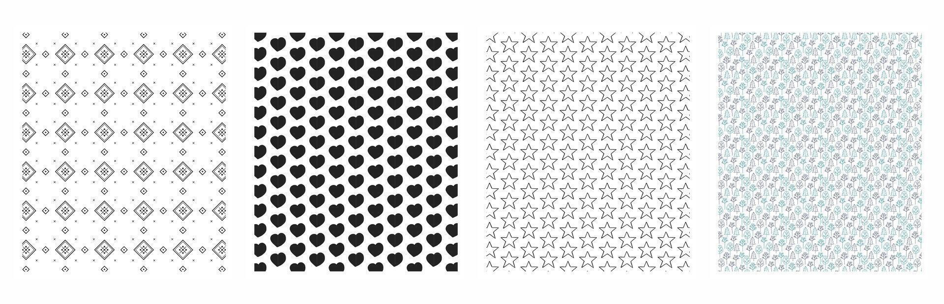 Sleek and Trendy Seamless Patterns for Textiles and Graphics vector