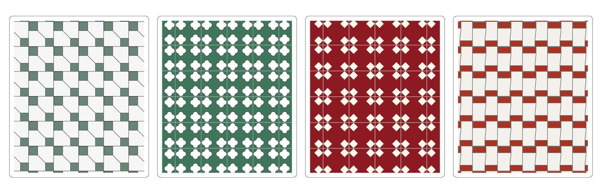 Elegant Chinese,Japanese Seamless Patterns, 4 Premium East Asian Designs for Fabric and Backgrounds vector