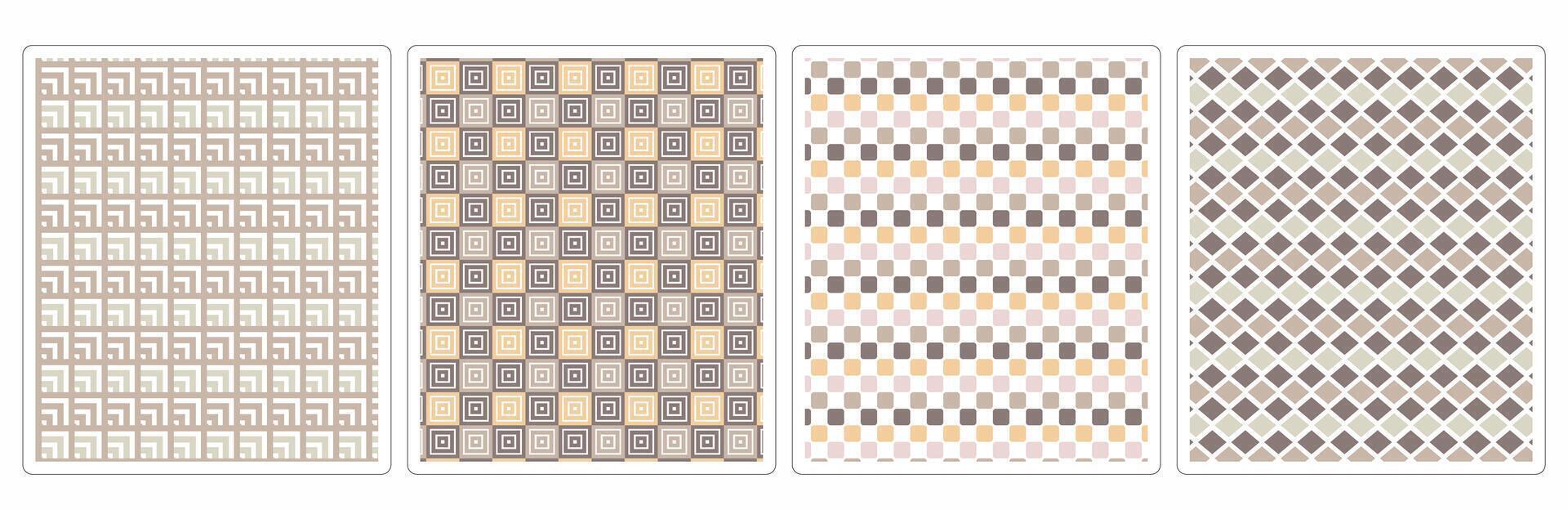 Cozy Fall,Inspired Seamless Patterns,4 Minimalist Designs for Backgrounds and Print vector