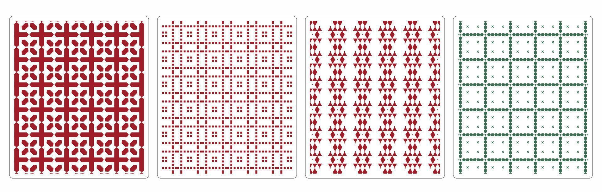 Ornamental Asian Seamless Patterns, 4 Exclusive Chinese and Japanese Background Textures vector