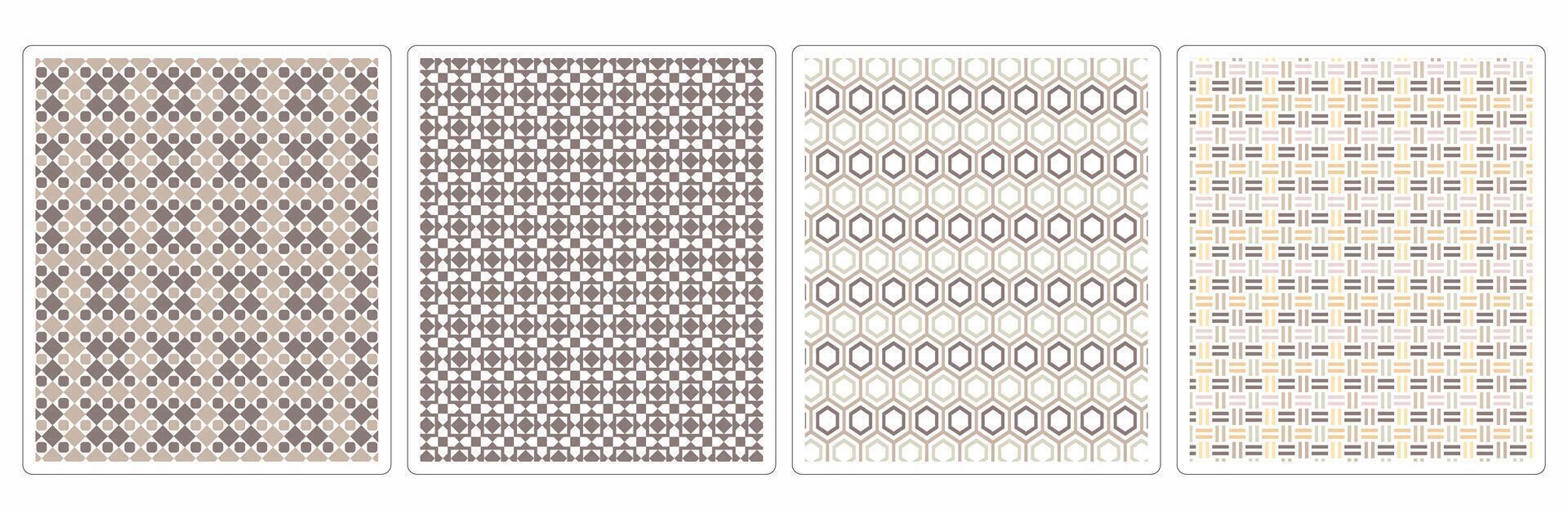 Elegant Autumn,Inspired Seamless Patterns,4 Stylish Designs for Fabric and Digital Use vector