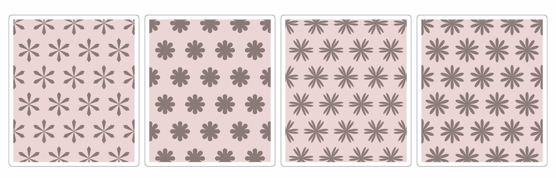 Nature,Inspired Autumn Seamless Patterns,4 Decorative Designs for Fabric and Print vector