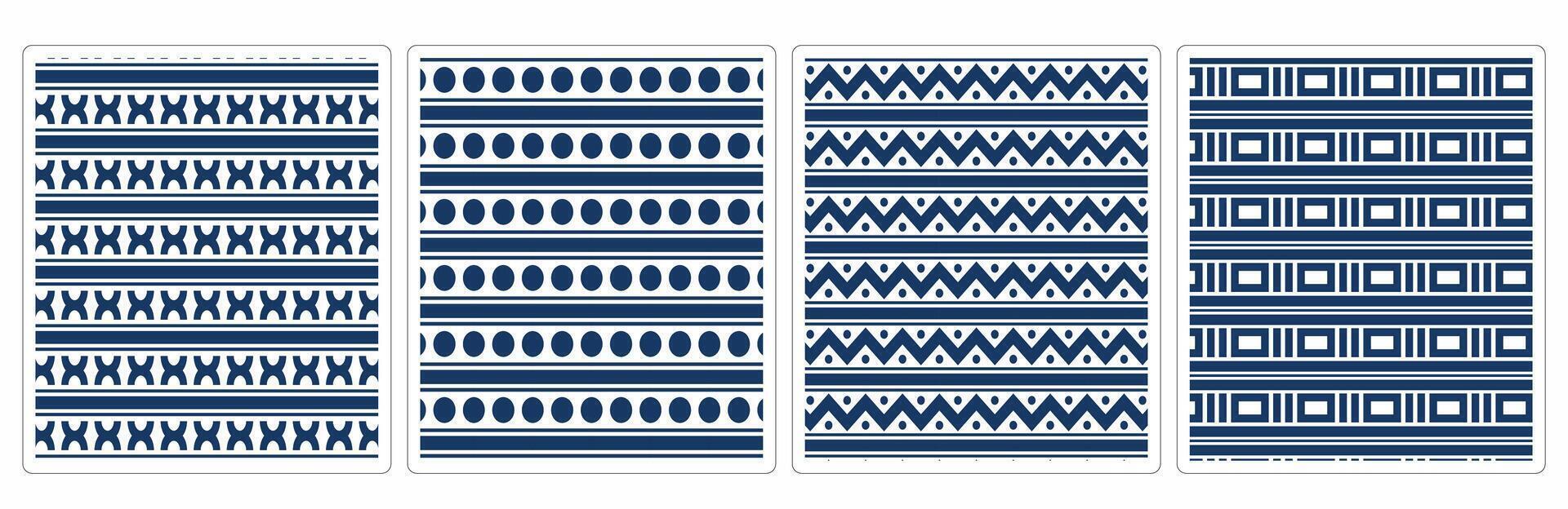Authentic African Textile Patterns,4 Seamless Ethnic Designs for Fabrics and Backgrounds vector