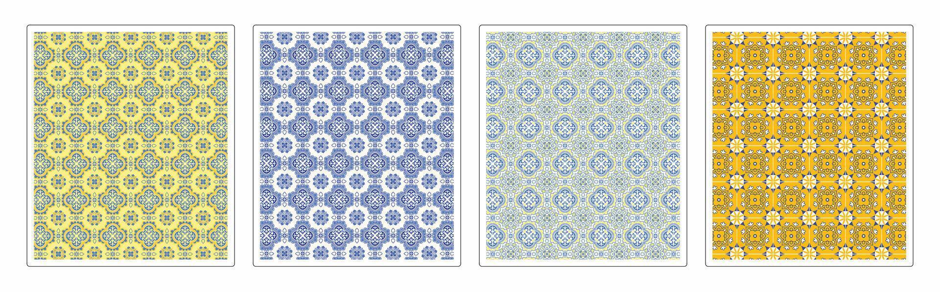 Intricate Seamless Tile Patterns , Premium Geometric and Ornamental Designs vector