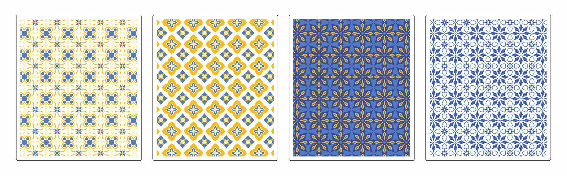 Seamless Tile Patterns for Interior Decor , Ornamental and Geometric Designs vector