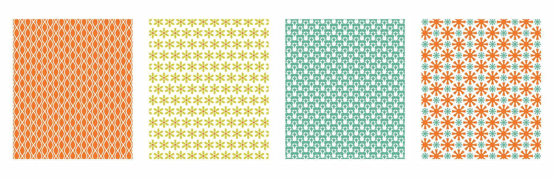 Modern Minimalist Pattern Set for Fabric and Digital Use vector